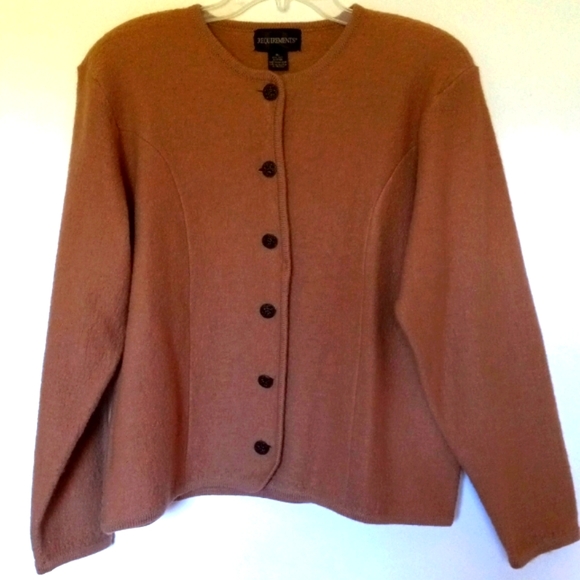 CAMEL TAN Jacket Top Wool Classic by REQUIREMENTS Hong Kong Size Large to  XL - Picture 3 of 11